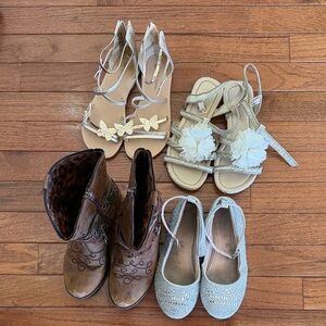 Multiples Kids Dress Shoes Set - Brown, Cream, Silver